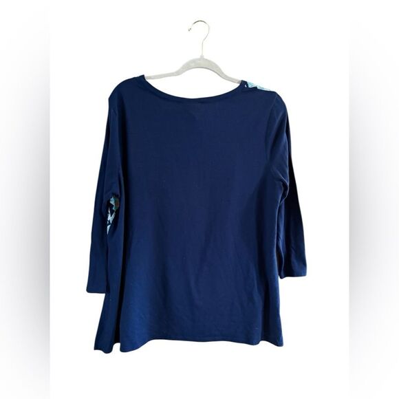 Ruby Rd Petite Extra Large Blue Geometric Blouse - Picture 5 of 5